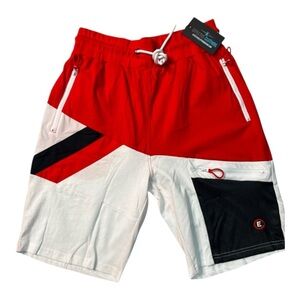Red white design shorts Sz Various